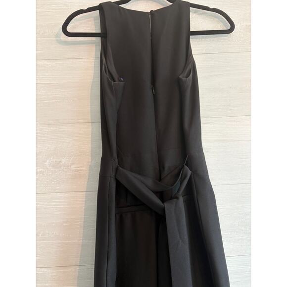 Banana Republic Black Crepe Halter Top Jumpsuit Super Wide Legs Pockets 0 - Picture 7 of 10